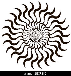 Circle geometric vector. Spiral, vortex, swirl zig zag shape. Stock Vector