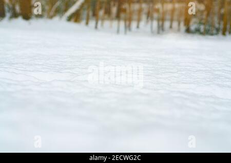 Abstract snowy ground. Winter landscape with hills covered with snow. Fresh snow cover scenery. Snow dunes in winter time landscape. New snowfall. Emp Stock Photo
