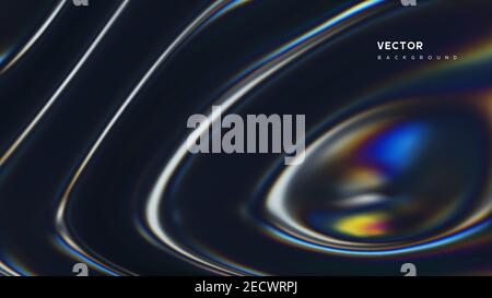 3d wavy fluorescent surface. Stock Vector