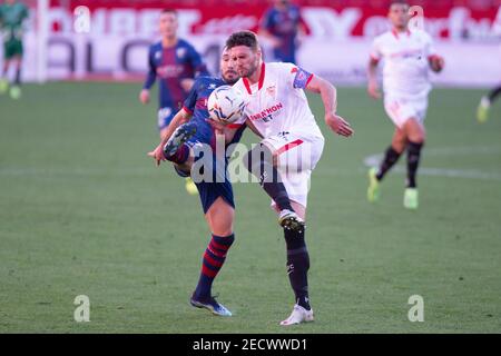 Sergi Gomez of Sevilla during the Spanish championship La Liga football match between Sevilla FC and SD Huesca on February 1 / LM Stock Photo