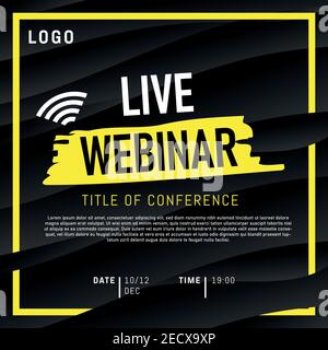 Live webinar invite template. Banner live webinar promotion for social media. Eps 10 Stock Vector