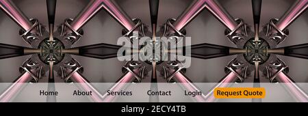 Collection of wide abstract web headers with technology 3Drender  elements Stock Photo