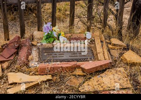 Grave in the cemetery of the coal mining town of Sego, Utah, USA Stock Photo