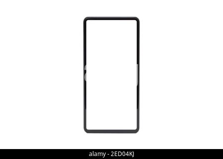 Device mockup, mobile isolated on white. Modern smartphone with blank screen Stock Photo