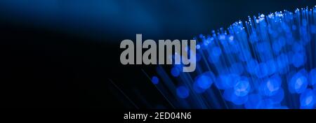 Fiber optics close up, fast internet background concept Stock Photo