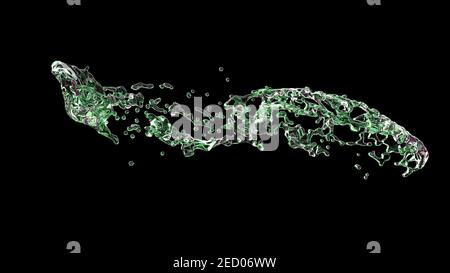 Clear water splash drop collider on black back 3d render Stock Photo ...