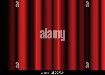 Red curtain. Vertical drapery textures. Satin fabric. Portrait background. Red-black gradient Stock Photo