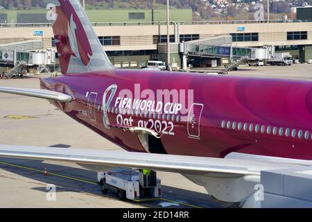 Qatar Airplane Beb At Zurich International Airport Zrh Lszh First Commercial Flight With 22 World Cup Livery Photo Taken November 21st Stock Photo Alamy