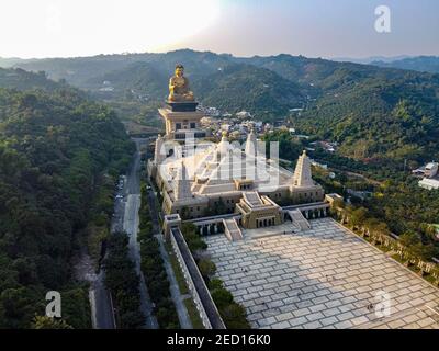 Aerial of Fo Guang Shan Monastery, Fo Gunag mountain or shan, Taiwan, Dashu District, Kaohsiung City, Taiwan Stock Photo