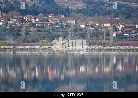 Landscape with panoramic view of Veroia, a historic town of Central Macedonia in Greece. Stock Photo