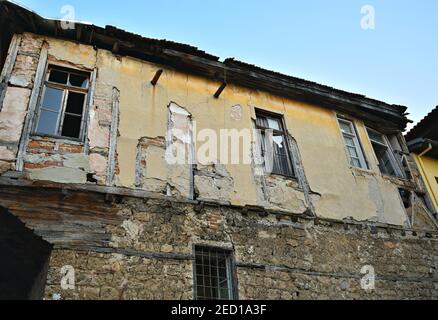 Traditional Balkan style mansions in the Old Ton of Veroia, Central Macedonia Greece. Stock Photo