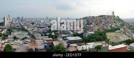 View from Mirador Faro Las Penas to the city, Guayaquil, Guayas Province, Ecuador Stock Photo