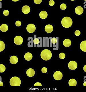 Abstract fashion grunge polka dots background. White seamless pattern with neon yellow textured circles. Template design for invitation, poster, card Stock Vector