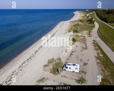 Camper site at Campig Fehmarnbelt, Fehmarn, Schleswig-Holstein, Germany Stock Photo