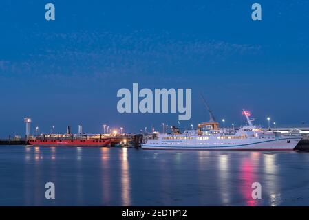 Helgoland ferry at the landing stage, harbour, Cuxhaven, Lower Saxony, Germany Stock Photo