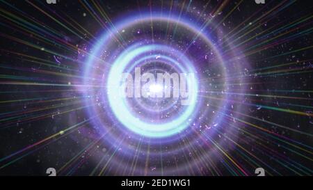 rings light ray Orb neon ray light illustration Stock Photo