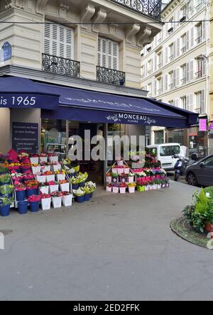 Flower shop, 9th Arrondissement, Opéra, Paris, Île-de-France, France, Europe Stock Photo