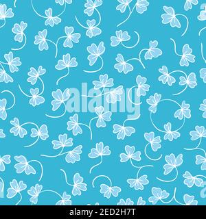 Trendy seamless floral pattern with ornament. Colorful flowers on blue background. Vector illustration. Simple minimalistic pattern with nature Stock Vector