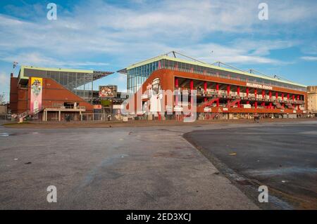 Hamburg Germany - December 16. 2017: Millerntor Stadium, the home of legendary football team St. Pauli Stock Photo