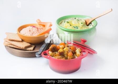 Colcannon the traditional Irish dish with mashed potato and cabbage Stock Photo