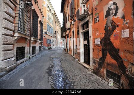 Italy, Rome, Trastevere, Vicolo Moroni Stock Photo