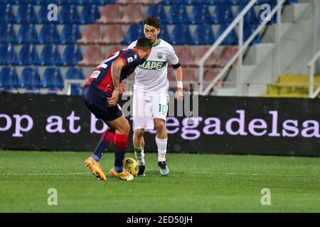 Crotone, Italy. 14th Feb, 2021. Filip Djuricic (US Sassuolo) during the Serie A soccer match between Crotone - Sassuolo, Stadio Ezio Scida on February 14, 2021 in Crotone Italy/LiveMedia Credit: Emmanuele Mastrodonato/LPS/ZUMA Wire/Alamy Live News Stock Photo