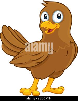 Cute Bird Cartoon Character Stock Vector