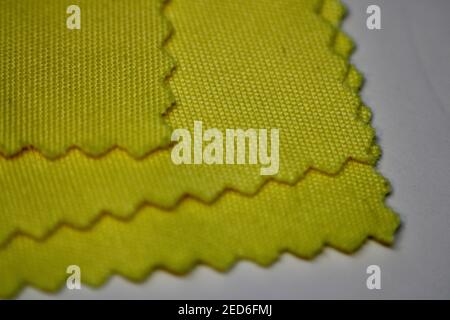 Macro Close up of a Yellow Microfibre Lens Cleaning Cloth Stock Photo