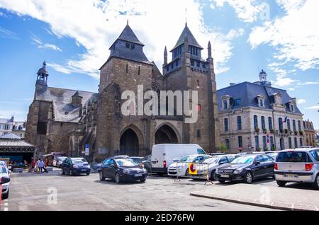 Saint-Brieuc, France - August 24, 2019: Cathedrale Saint-Etienne on the Place du General de Gaulle in Saint-Brieuc, Cotes-d'Armor department, Brittany Stock Photo