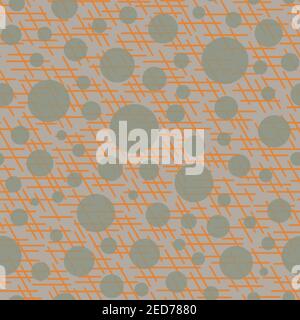 Abstract seamless pattern with colorful balls and lines.Illustration colorful polka dots ornament for background.Good for invitation,poster,card,flyer Stock Photo
