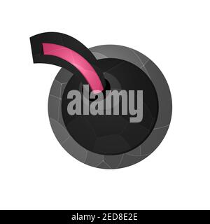 Gaming elements isolated on white background. Black bomb button. Design for computer game. Symbol and icon. Round buttons play for games and app Stock Vector