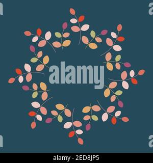 Abstract florial radial vector pattern on a dark blue background Stock Vector