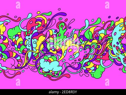 Seamless pattern with slime and tentacles. Stock Vector
