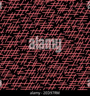 Randomly crossing lines making pattern.Chaotic short lines seamless pattern,chips and sticks modern repeatable motif.Good for print, textile,fabric, b Stock Photo