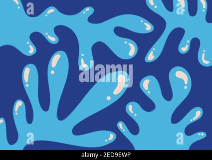 Abstract wavy style of blue splash style of template cartoon artwork. Design for copy space of text header background. illustration vector Stock Vector