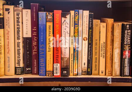 Hardcover books on shelves, Guanajuato, Mexico Stock Photo