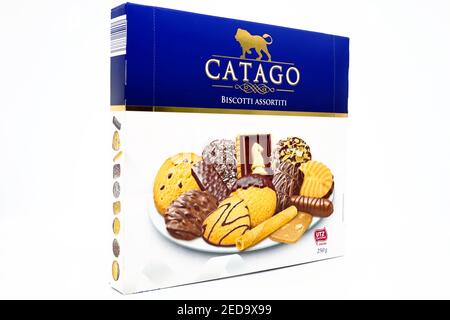 Catago assorted chocolate Cookies sold by LIDL Supermarket chain Stock Photo