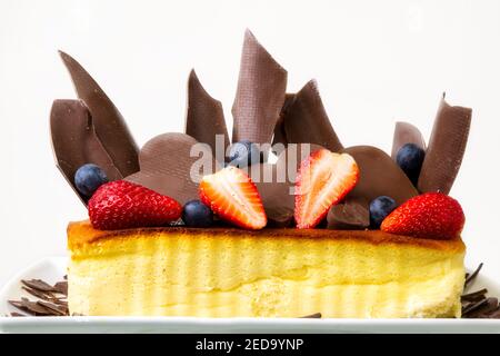 Close-up of cheesecake made in the Japanese style Stock Photo