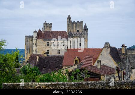 View of the famous Castelnaud Castle in Perigord, France Stock Photo