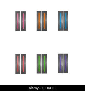 Gaming elements isolated on white background. Design for computer game. Symbols and icons. Collection buttons pause for games and app. Different Stock Vector