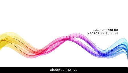 Abstract shiny color spectrum wave design element Stock Vector