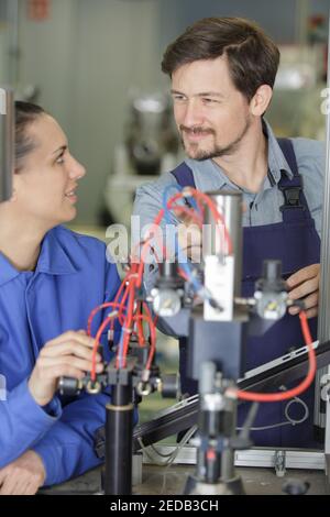 industry technicians working together on project Stock Photo