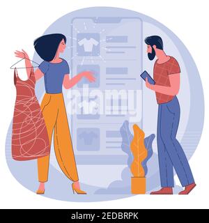 vector concept for mobile shopping Stock Vector
