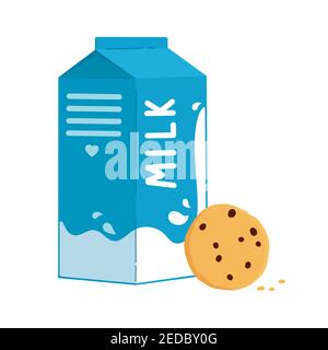 Pack of milk and cookies. Stock Vector