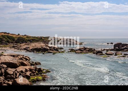 Rocky Beach Landscape on a small remote beach Stock Photo