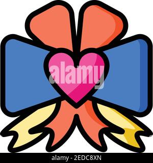 Bow, party, happy, dating, gift icon. Stock Vector