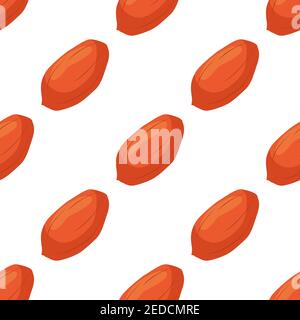 Illustration on theme big pattern identical types peanut, nut equal size. Peanut pattern consisting of natural nut for colored print on wallpaper. Abs Stock Vector
