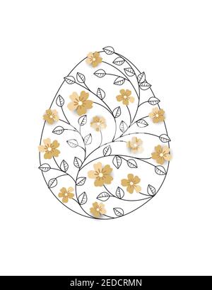 Vector Easter eggsVector illustration Easter eggs, decorations flowers and leaves Stock Vector
