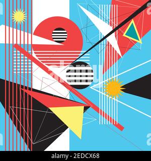 Abstract multi-colored background of geometric objects Stock Vector