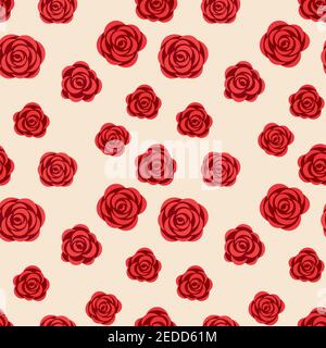 Seamless pattern with roses. Template for fabric, textile, wrapping paper or other Stock Vector